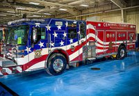 Flag Fire Truck